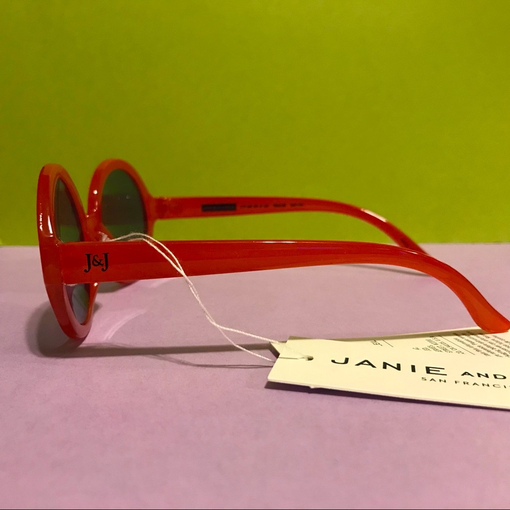 2 New Janie and Jack Sunglasses 2-4yr, block 100%UVB &100%UVA. Red round. Twins. - Picture 3 of 5